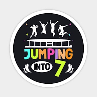 Jumping Into 7 Year Old Birthday Trampoline Jumping Magnet